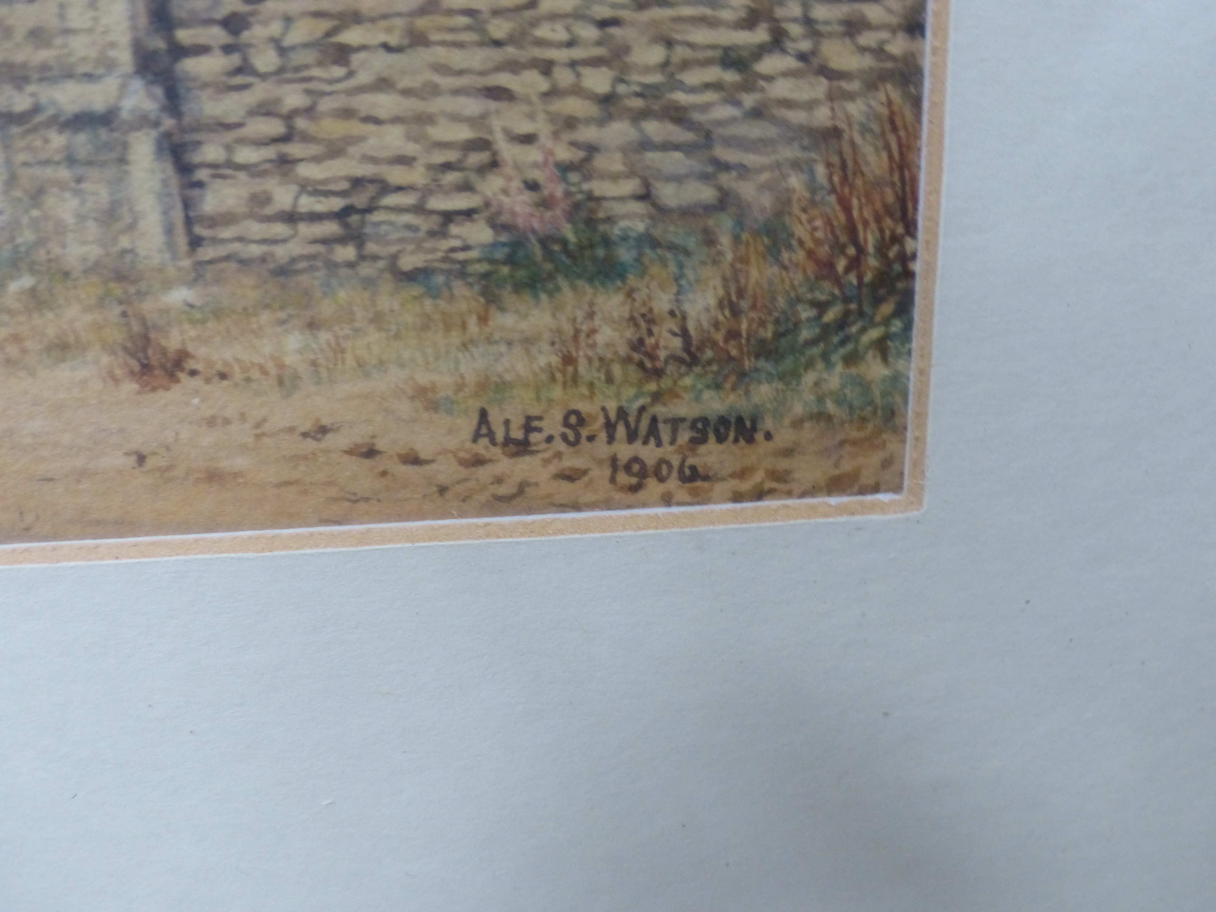 Alfred Sale Watson (1863-), watercolour, ' The little gardener' signed and dated, 34 x 24cm